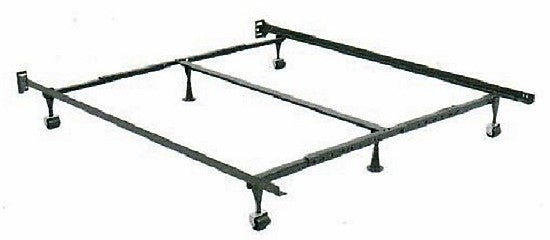 TWIN- DOUBLE- QUEEN- (16F- T52 WITH WHEELS)- WITH MIDDLE SUPPORT- METAL BED FRAME (BOX SPRING REQUIRED)