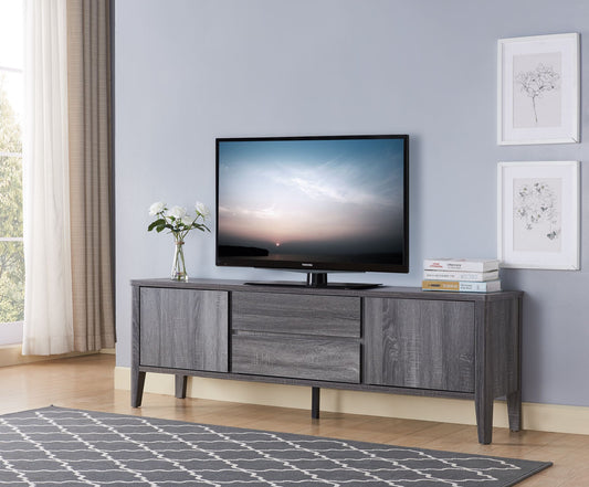 (18038 GREY)- 66" WOOD TV STAND