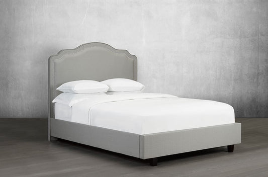 QUEEN SIZE- (193 RM GREY)- FABRIC CANADIAN MADE BED FRAME- WITH SLATS- (DELIVERY AFTER 5 WEEKS)