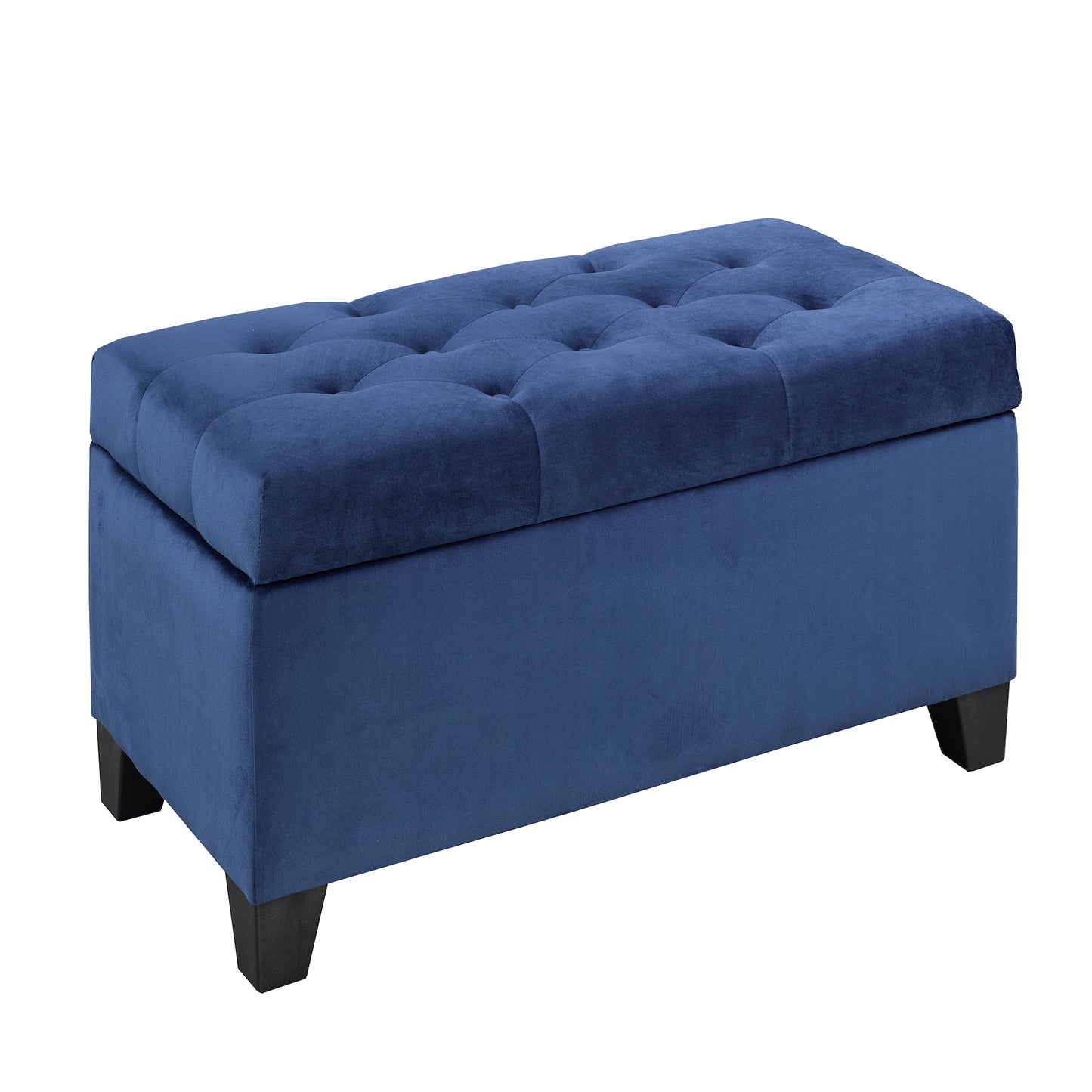 (20091 BLUE)- 36" LONG- VELVET FABRIC STORAGE BENCH