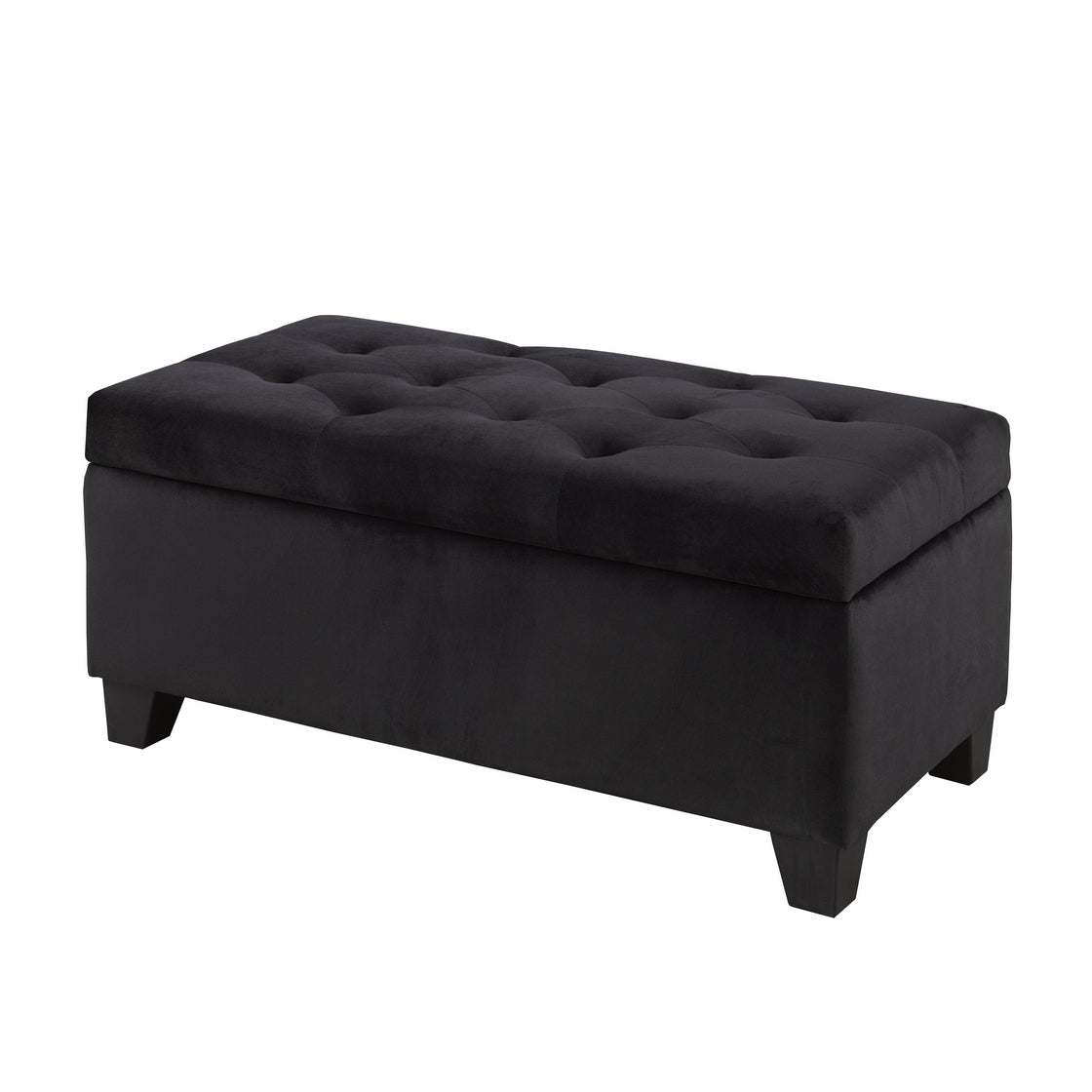 (20091 BLACK)- 36" LONG- VELVET FABRIC STORAGE BENCH