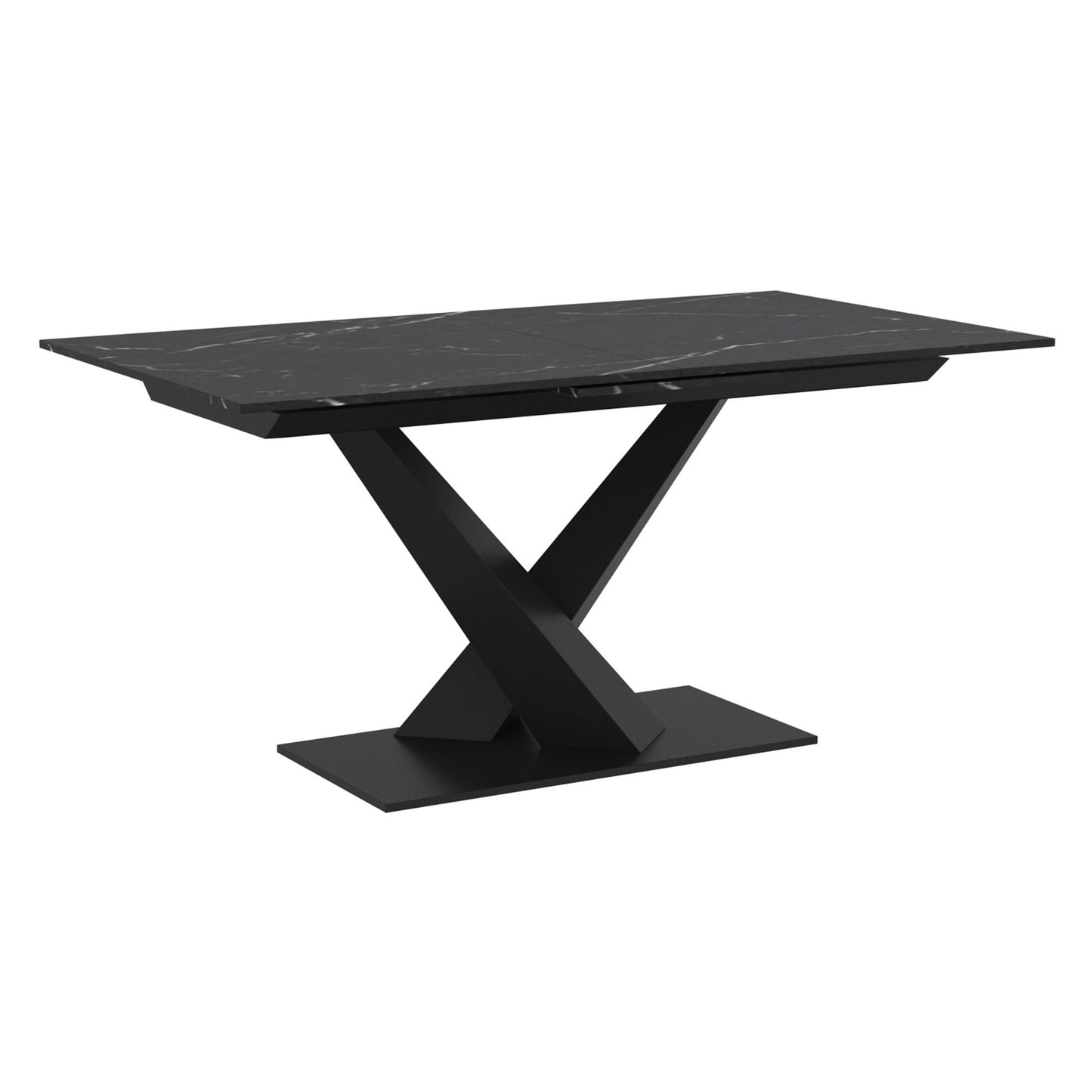 (JULIUS BLACK- 1)- 63" LONG- EXTENSION SINTERED STONE DINING TABLE