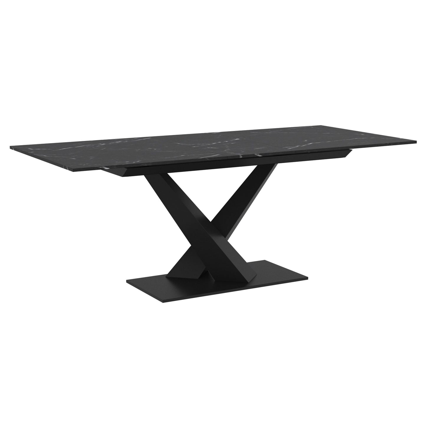 (JULIUS BLACK- 1)- 63" LONG- EXTENSION SINTERED STONE DINING TABLE