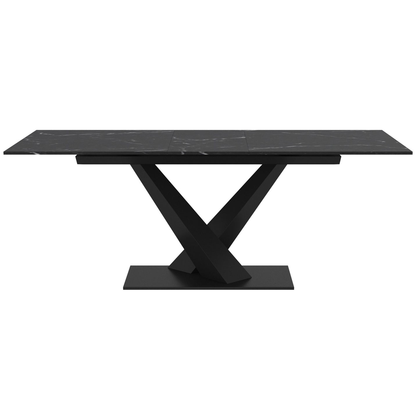 (JULIUS BLACK- 1)- 63" LONG- EXTENSION SINTERED STONE DINING TABLE