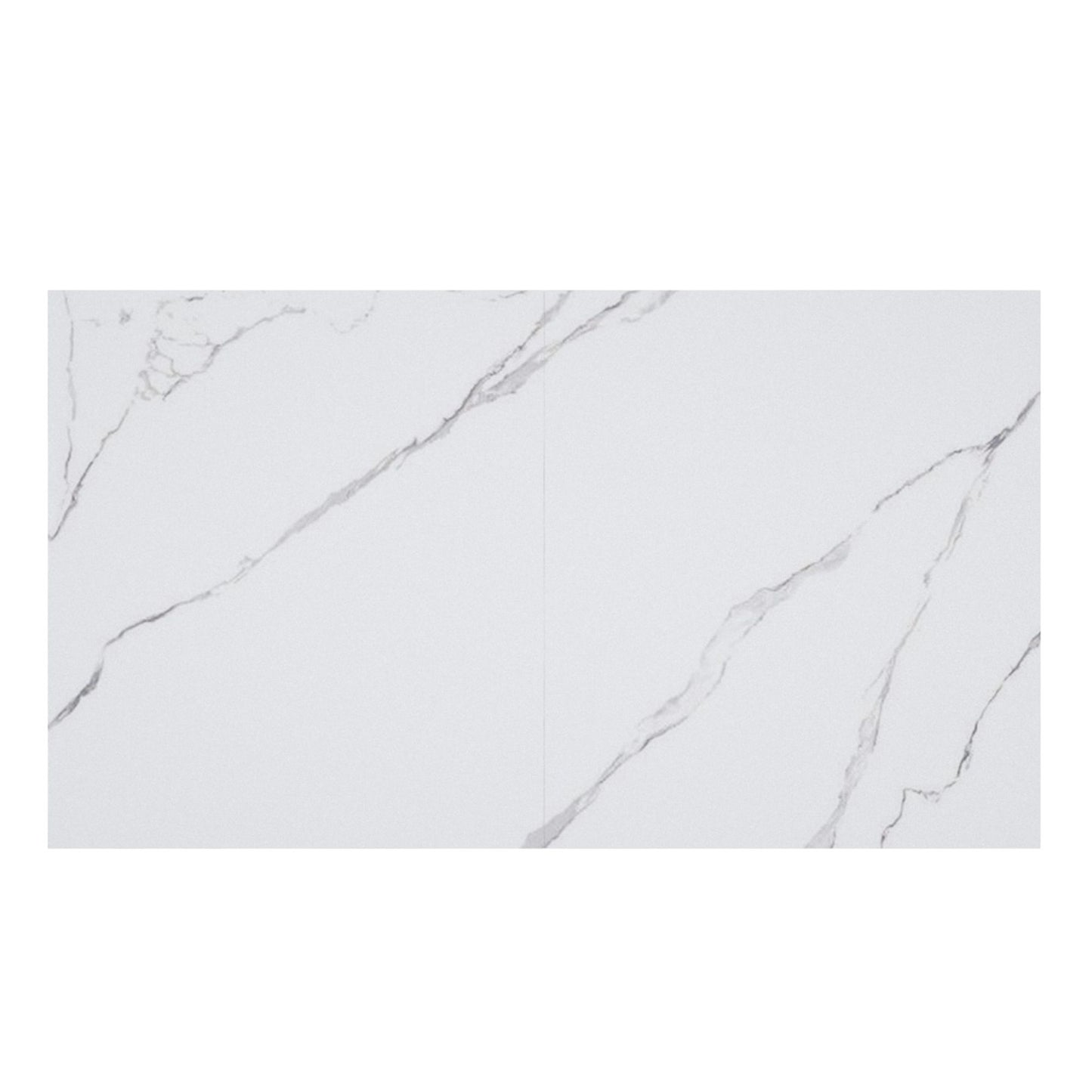 (JULIUS WHITE AND BLACK- 1)- 63" LONG- EXTENSION SINTERED STONE DINING TABLE