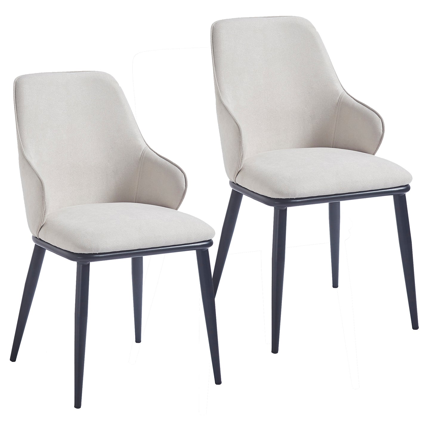 (KASH BEIGE- 2 PACK)- FABRIC DINING CHAIRS