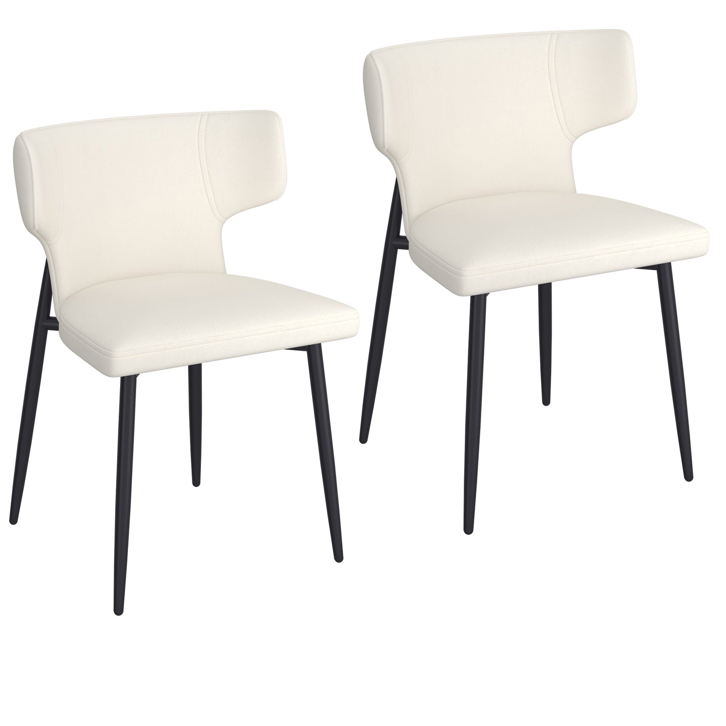 (OLIS BEIGE- 2 PACK)- LEATHER DINING CHAIRS