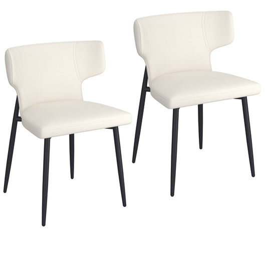 (OLIS BEIGE- 2 PACK)- LEATHER DINING CHAIRS