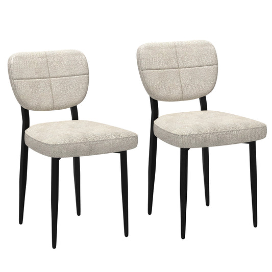 (ZEKE BEIGE- 2 PACK)- FABRIC DINING CHAIRS