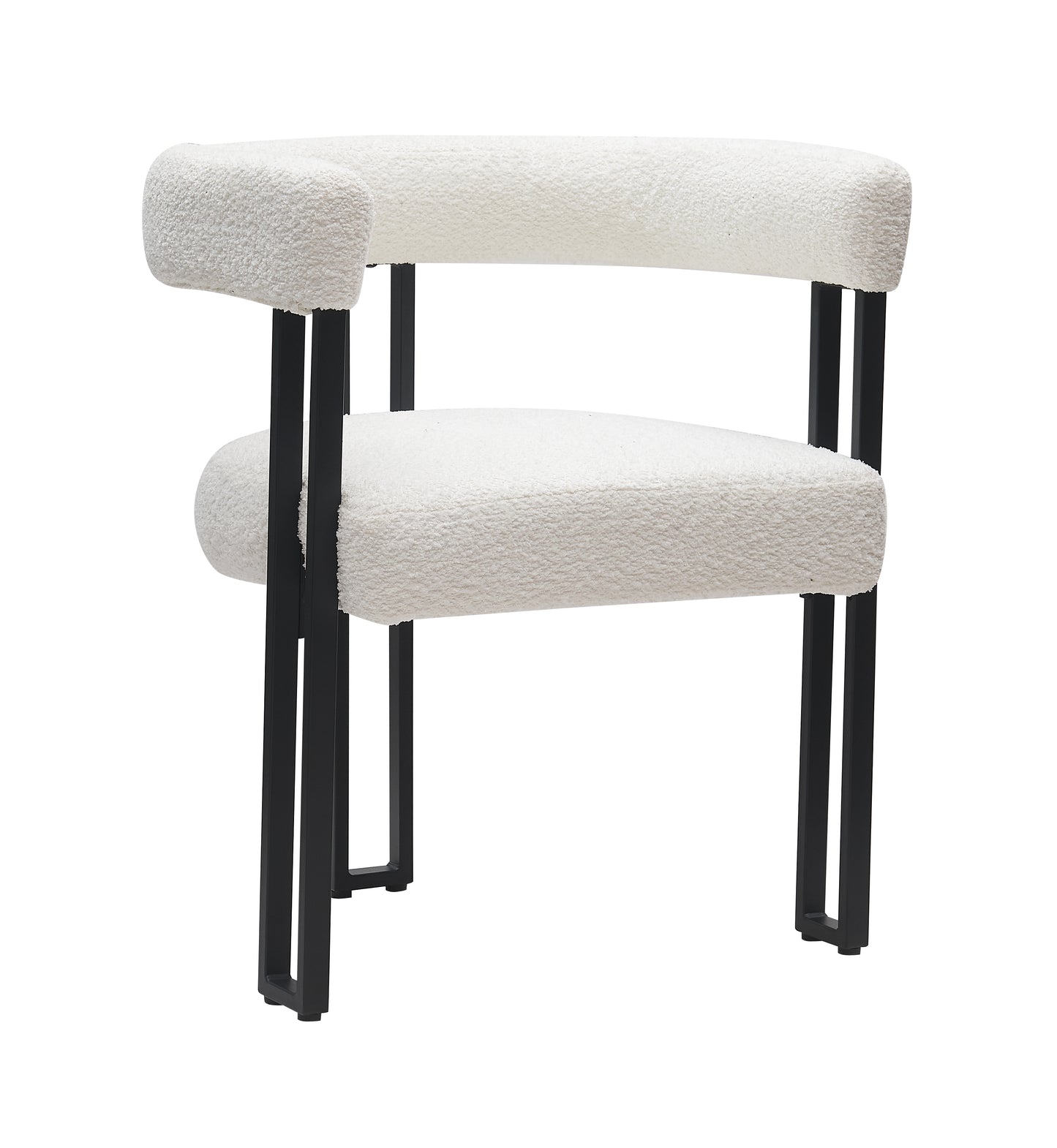 (SCARLET IVORY- 2 PACK)- BOUCLE FABRIC DINING CHAIRS