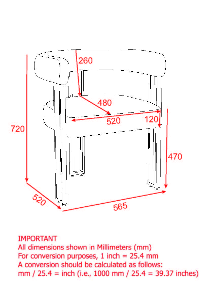 (SCARLET IVORY- 2 PACK)- BOUCLE FABRIC DINING CHAIRS