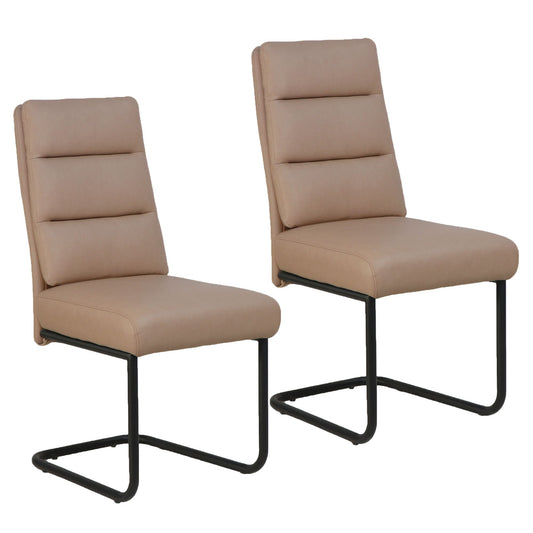 (BRODI MUSHROOM- 2 PACK)- LEATHER DINING CHAIRS