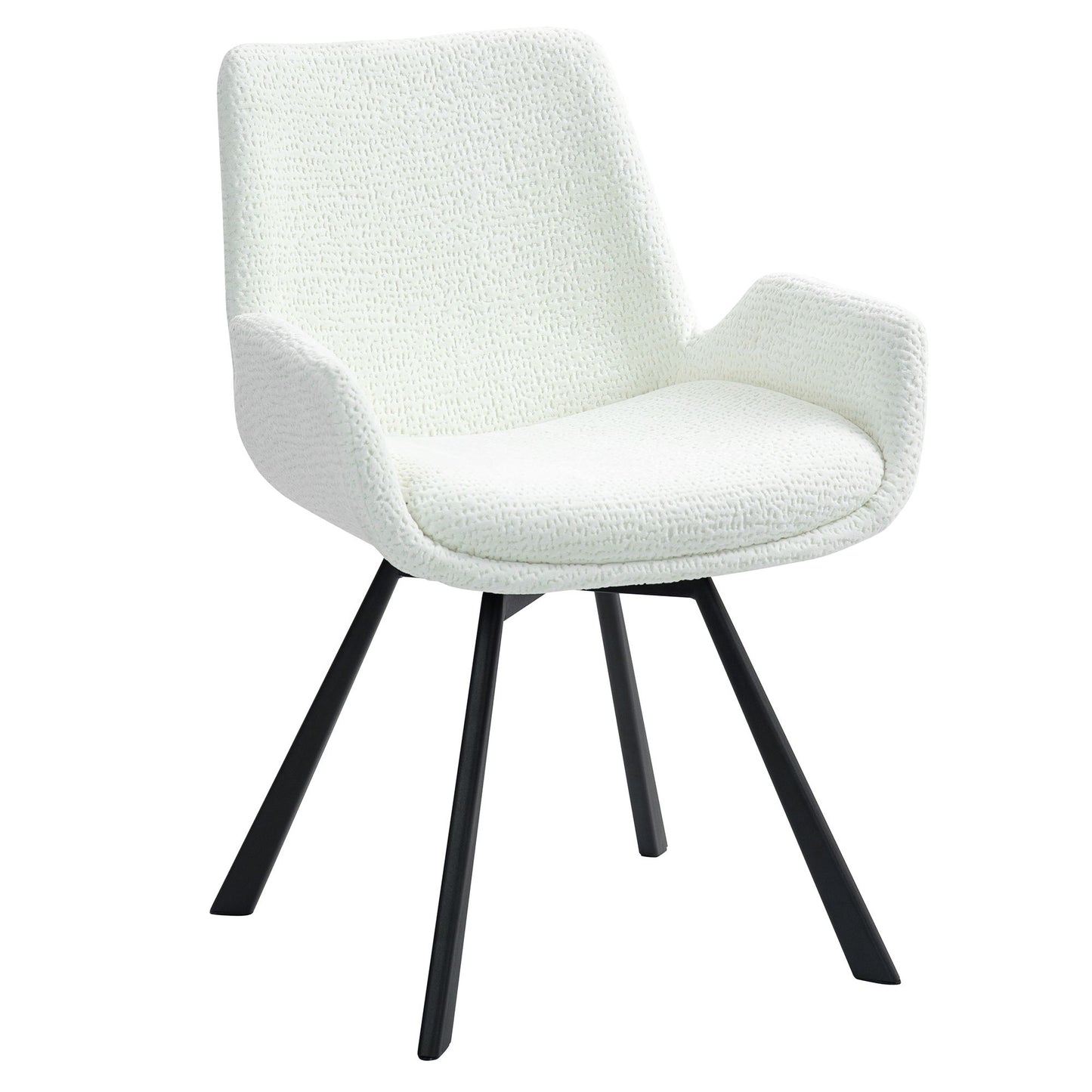 (SIGNY IVORY- 2 PACK)- FABRIC SWIVEL DINING CHAIRS