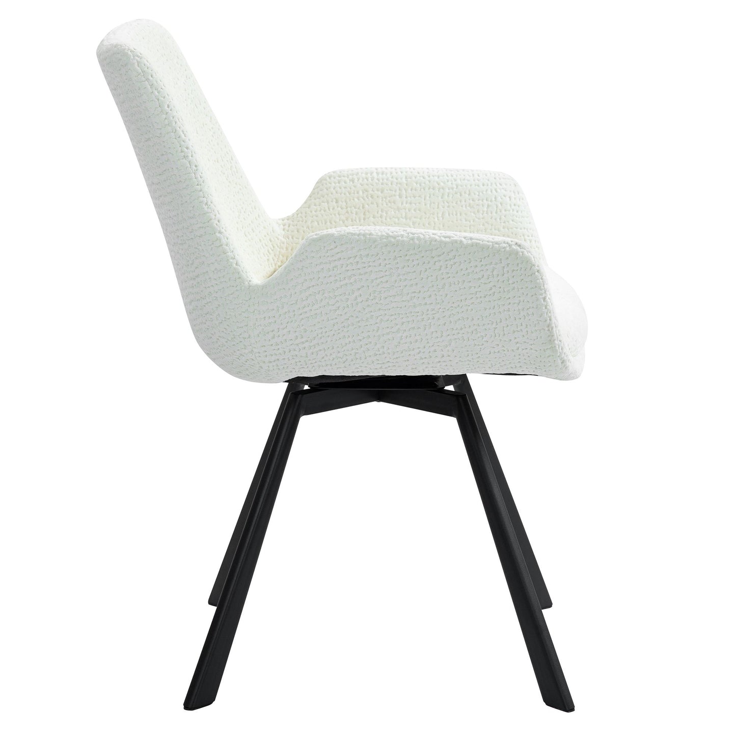 (SIGNY IVORY- 2 PACK)- FABRIC SWIVEL DINING CHAIRS