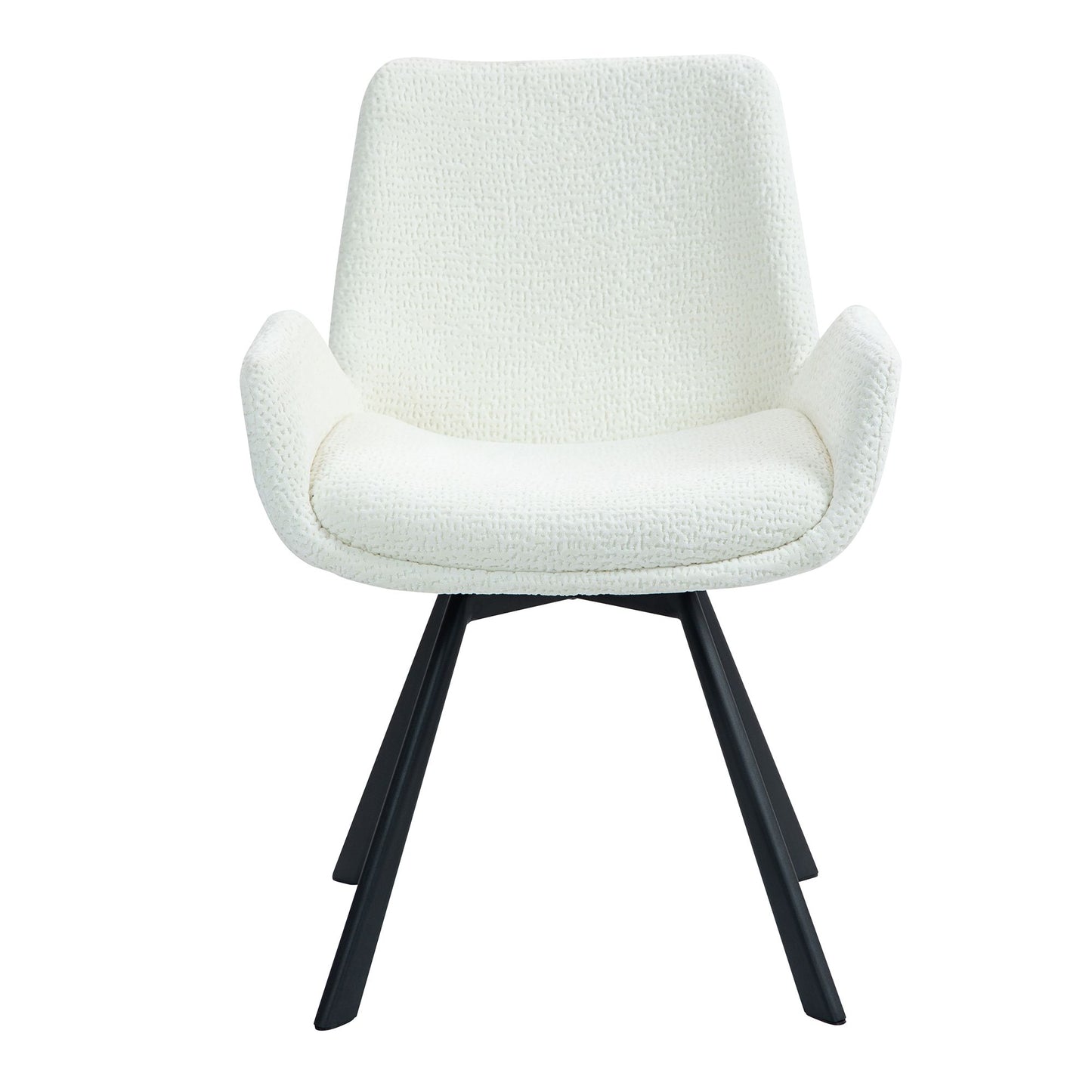 (SIGNY IVORY- 2 PACK)- FABRIC SWIVEL DINING CHAIRS