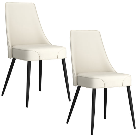 (KODA BEIGE- 2 PACK)- LEATHER DINING CHAIRS