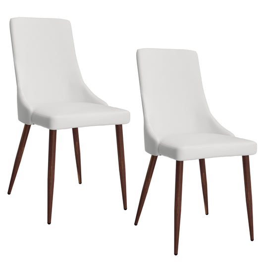 (CORA WHITE- 2 PACK)- LEATHER DINING CHAIRS
