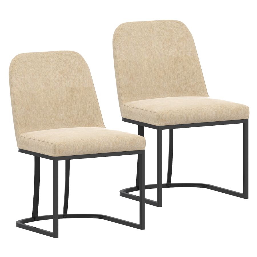 (DARIO BEIGE- 2 PACK)- FABRIC DINING CHAIRS