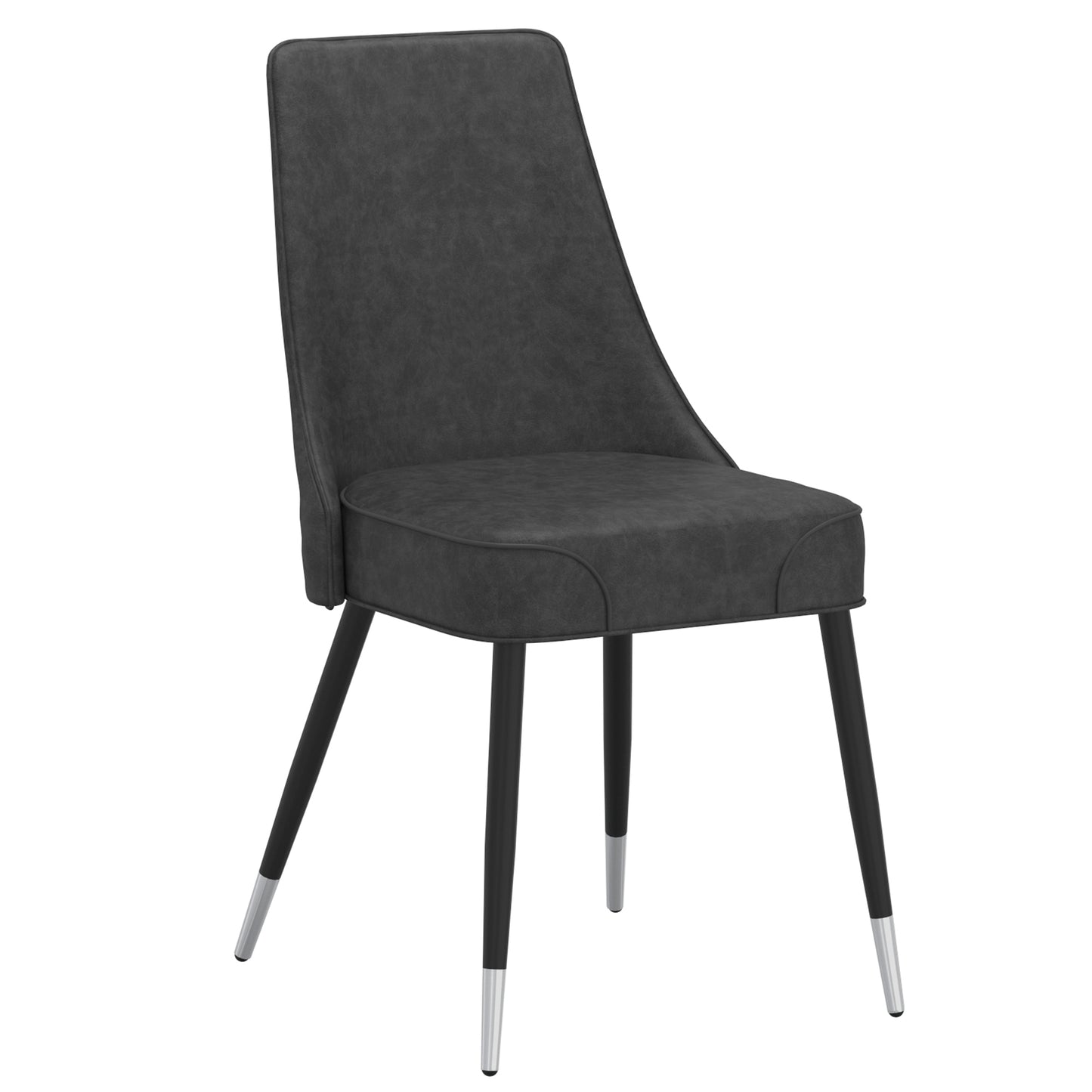 (SILVANO DARK GREY- 2 PACK)- LEATHER DINING CHAIRS