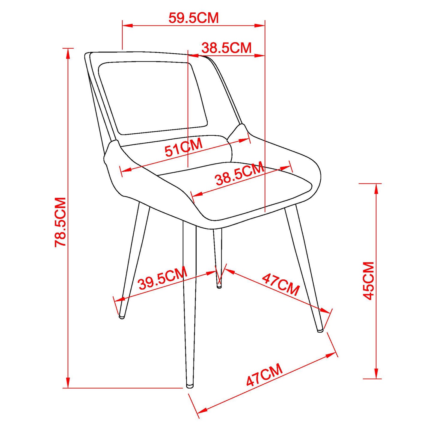 (HUDSON WHITE)- LEATHER DINING CHAIR