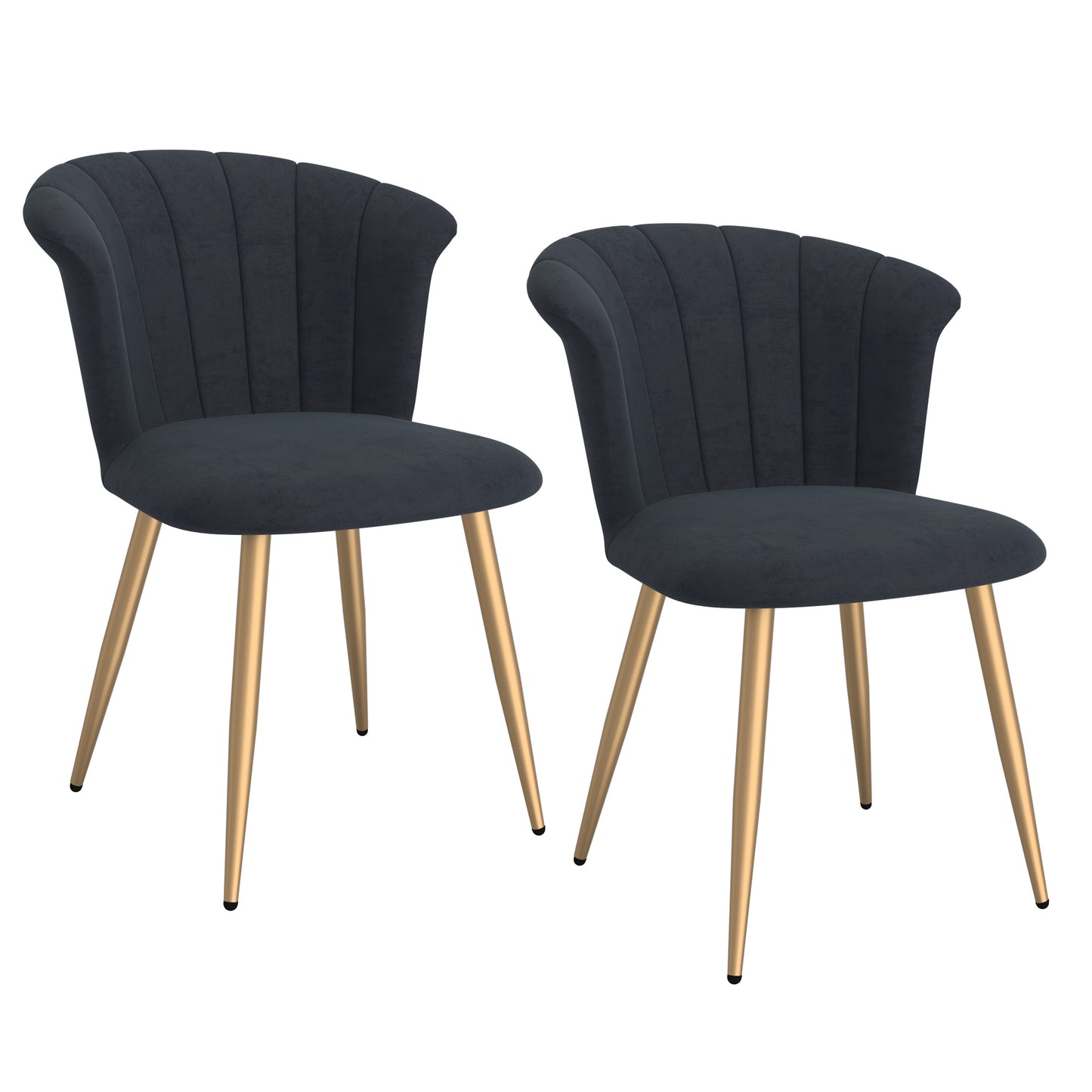 (ORCHID BLACK- 2 PACK)- VELVET FABRIC DINING CHAIRS