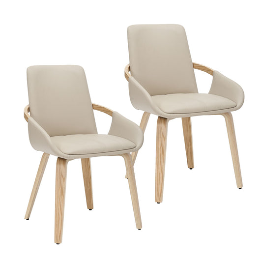 (CASPIAN SAND- 2 PACK)- LEATHER DINING CHAIRS
