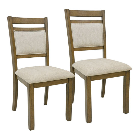 (CONRAD BEIGE- 2 PACK)- WOOD DINING CHAIRS