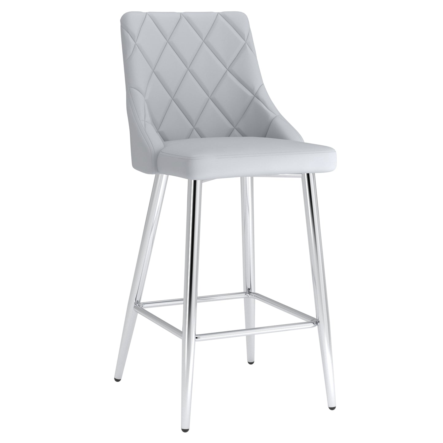 (DEVO LIGHT GREY- 2 PACK)- LEATHER COUNTER STOOLS