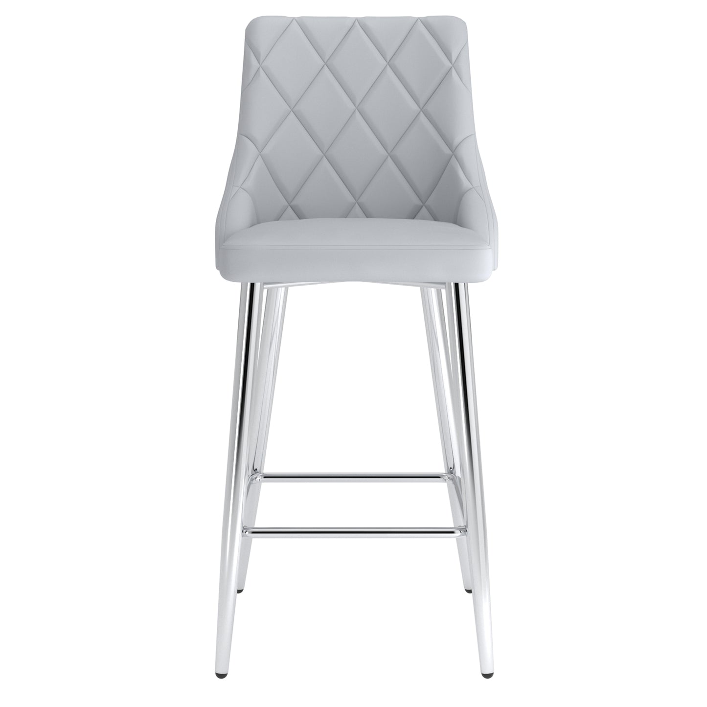 (DEVO LIGHT GREY- 2 PACK)- LEATHER COUNTER STOOLS
