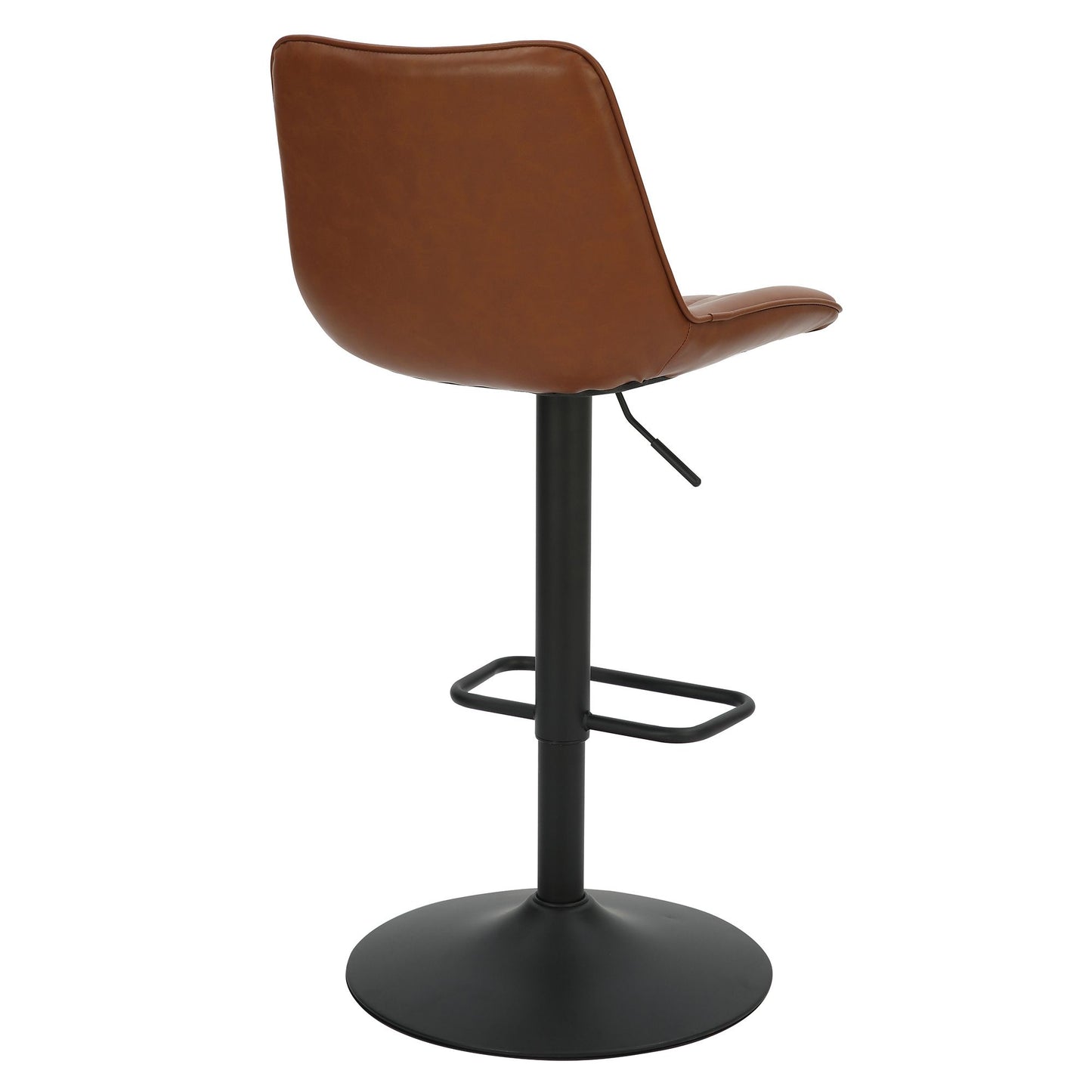(KOSI SADDLE BROWN- 2 PACK)- LEATHER ADJUSTABLE HEIGHT BAR STOOLS