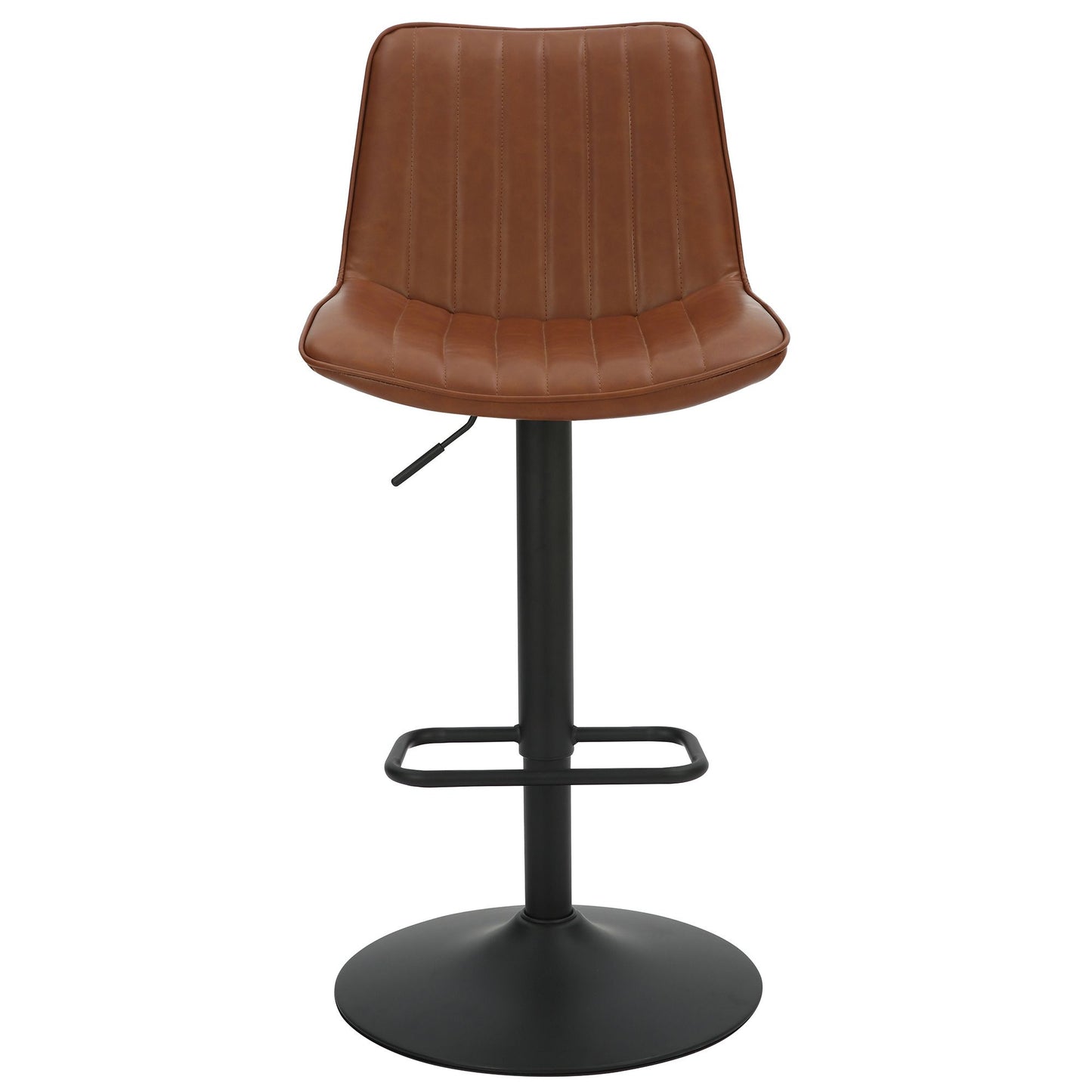 (KOSI SADDLE BROWN- 2 PACK)- LEATHER ADJUSTABLE HEIGHT BAR STOOLS