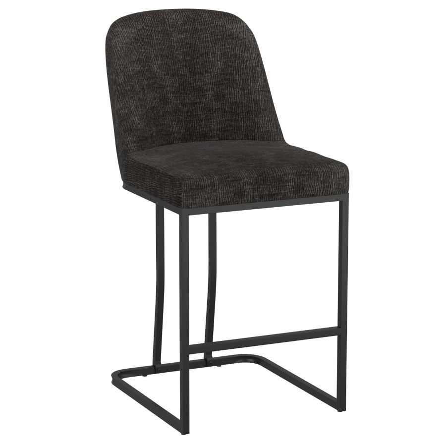 (DARIO CHARCOAL- 2 PACK)- FABRIC- FIXED HEIGHT COUNTER STOOLS