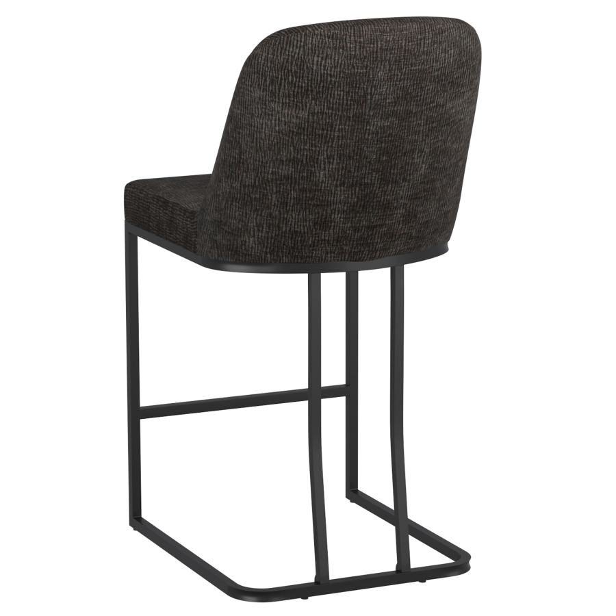 (DARIO CHARCOAL- 2 PACK)- FABRIC- FIXED HEIGHT COUNTER STOOLS