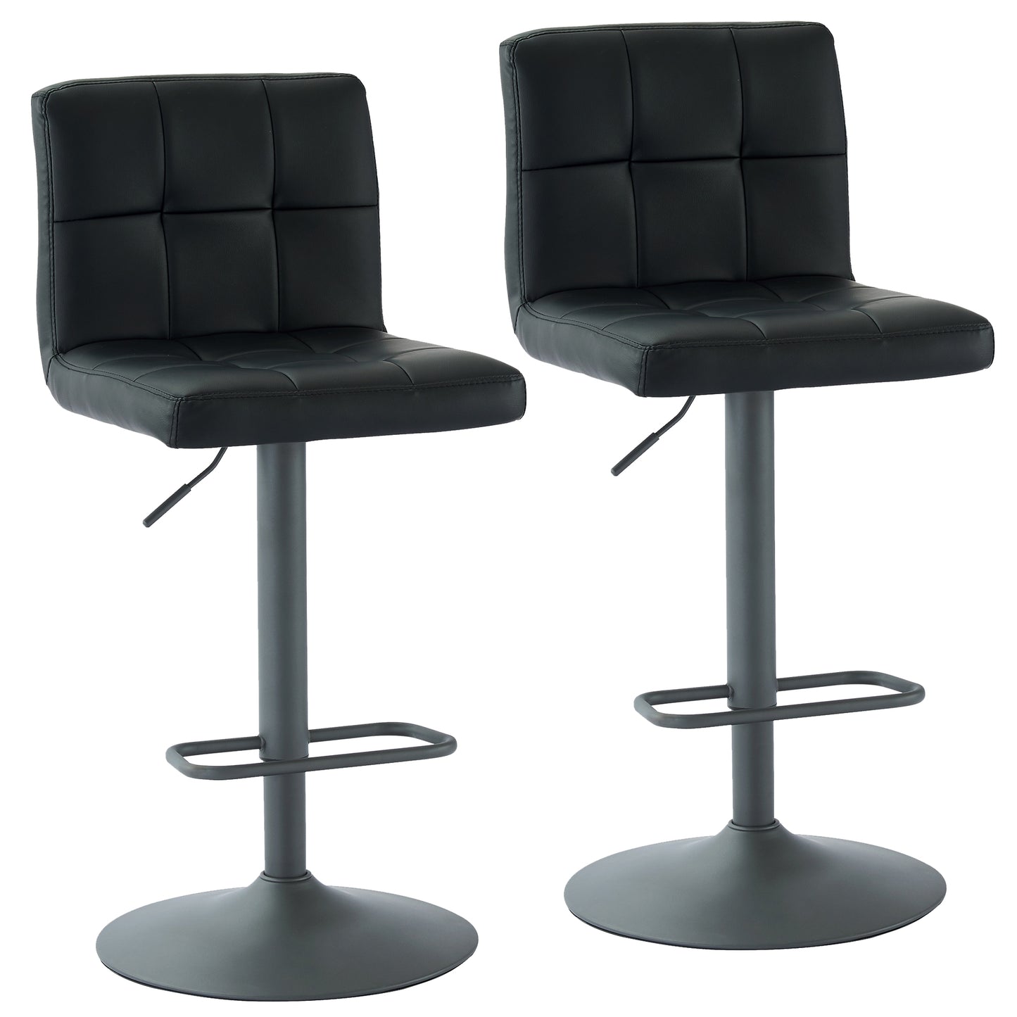 (FUSION BLACK- 2 PACK)- LEATHER BAR STOOLS