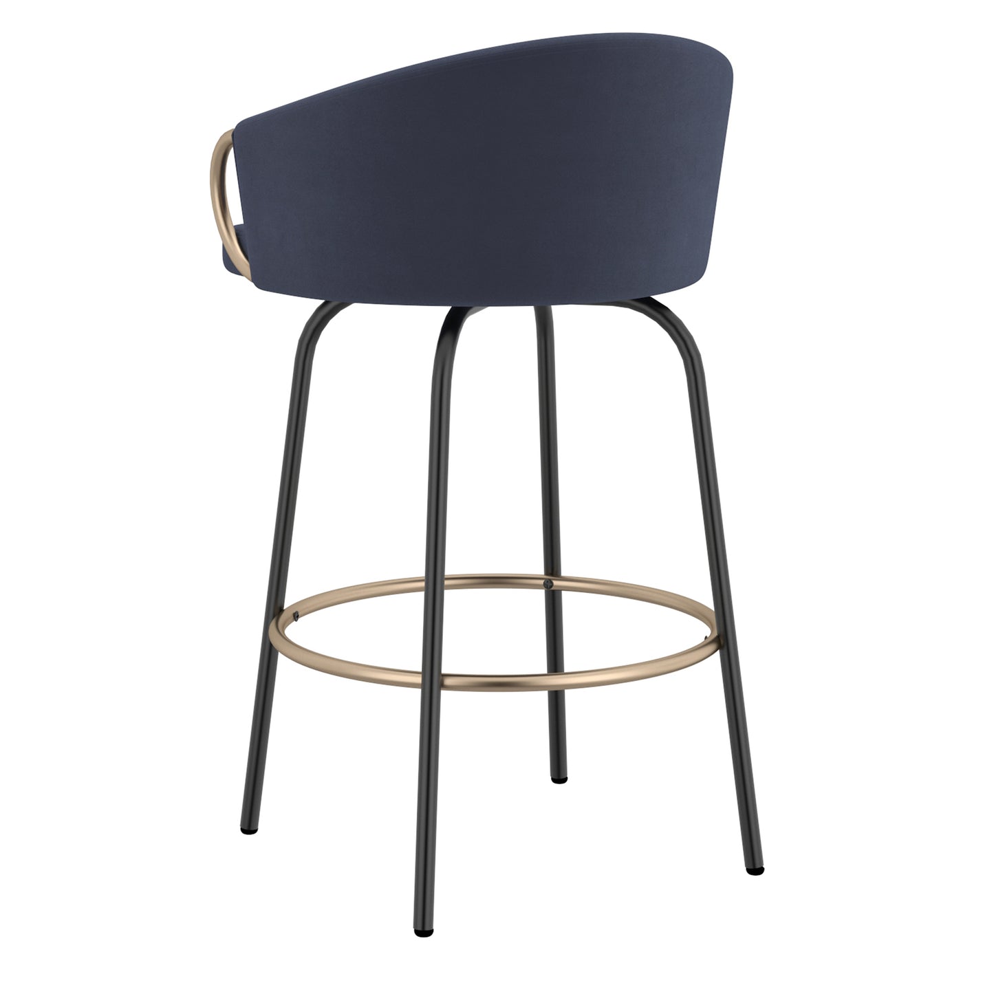 (LAVO BLUE- 2 PACK)- SWIVEL- VELVET FABRIC COUNTER STOOLS