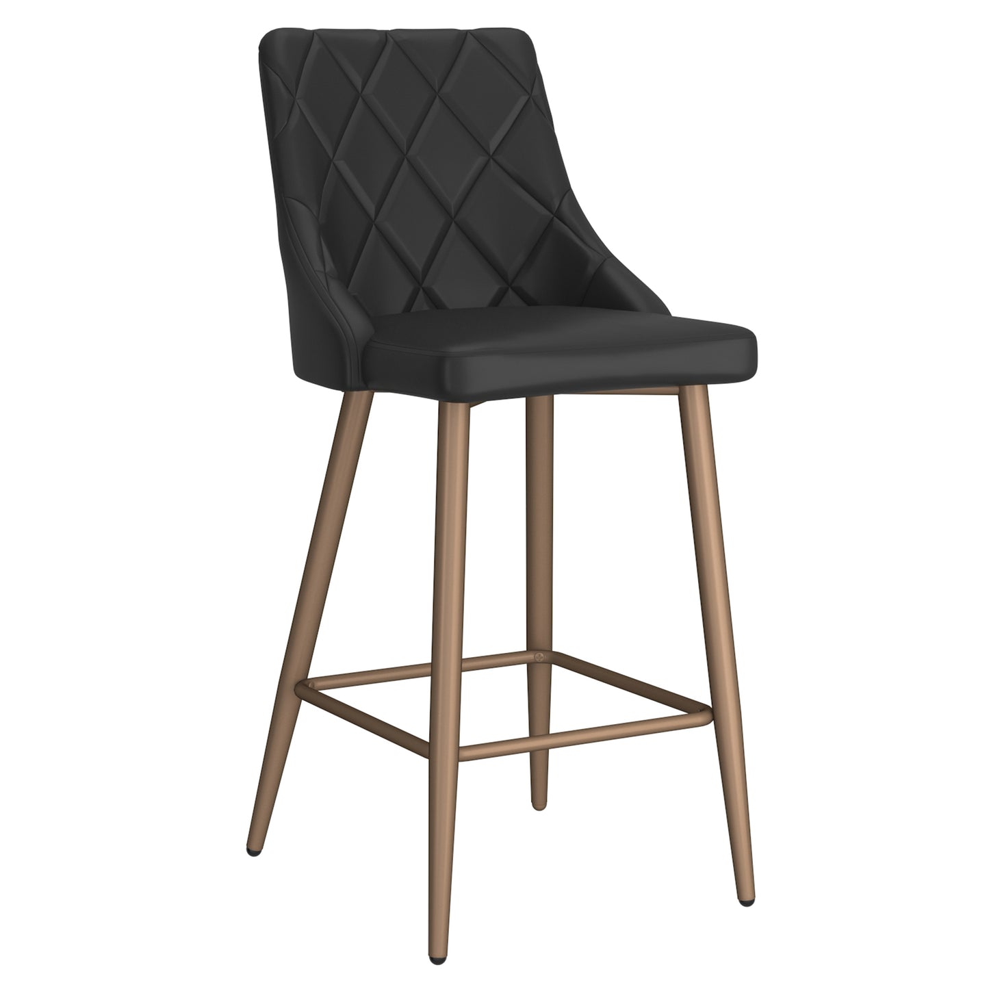(ANTOINE BLACK- 2 PACK) - LEATHER COUNTER STOOLS