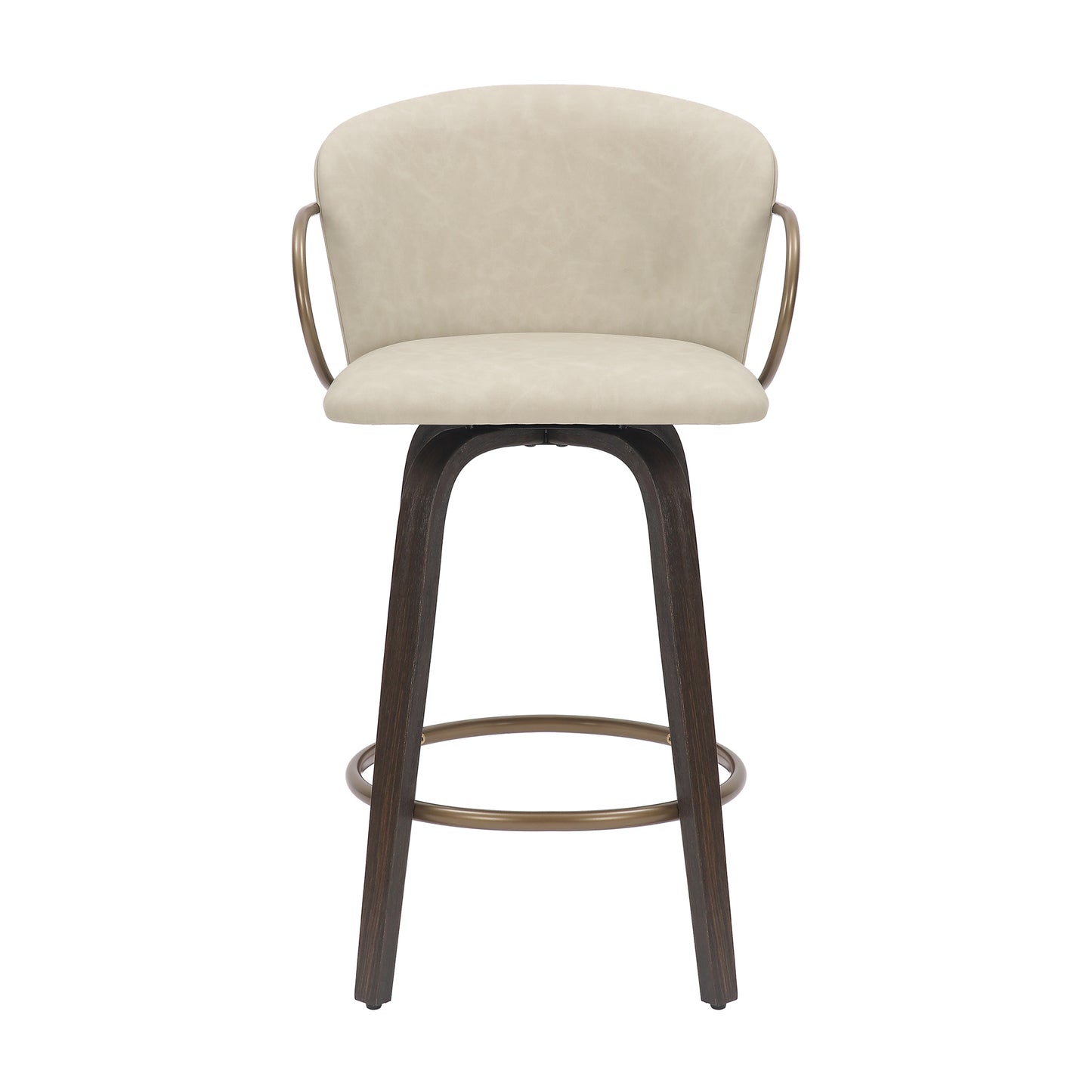 (LAWSON IVORY- 2 PACK)- SWIVEL- LEATHER COUNTER STOOLS