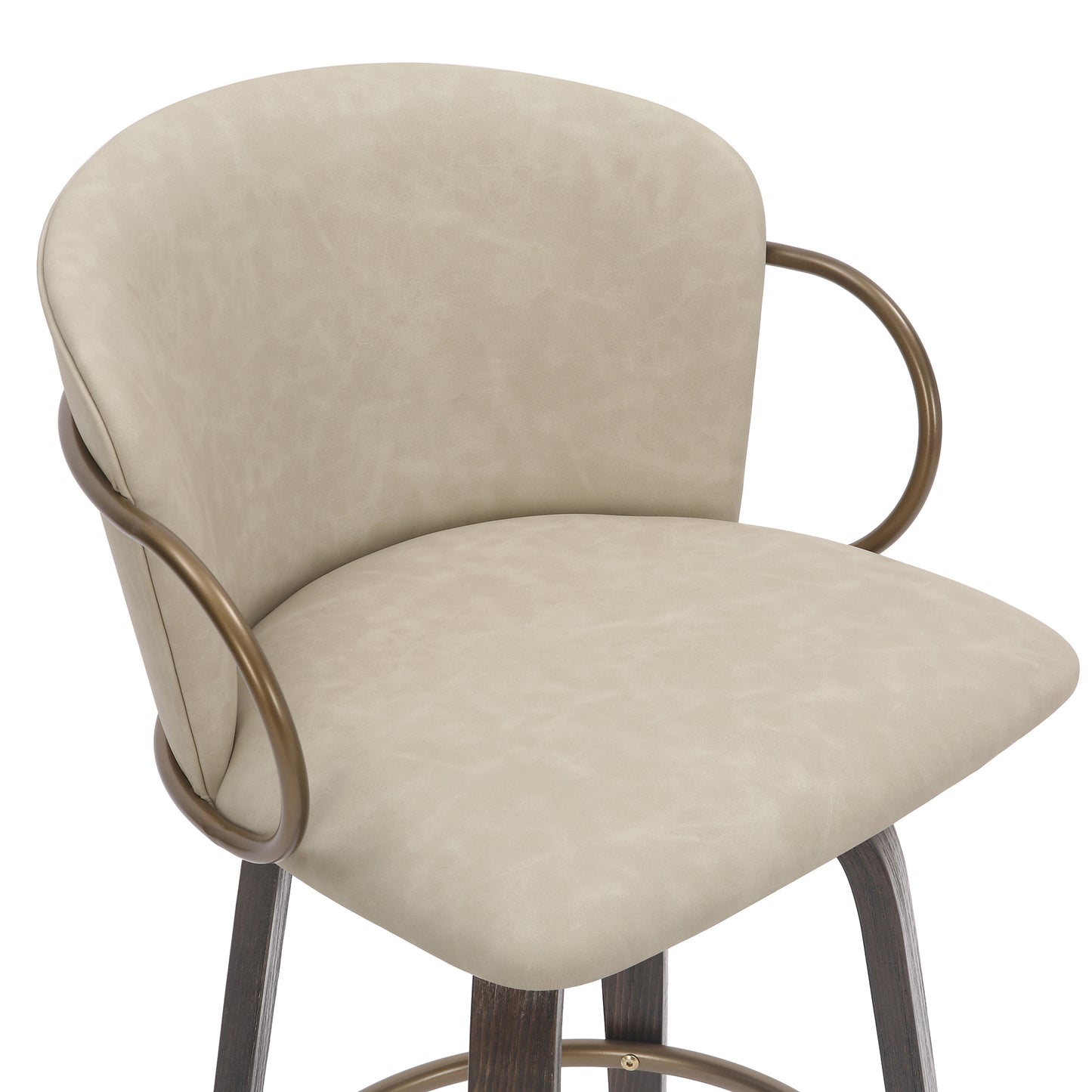 (LAWSON IVORY- 2 PACK)- SWIVEL- LEATHER COUNTER STOOLS