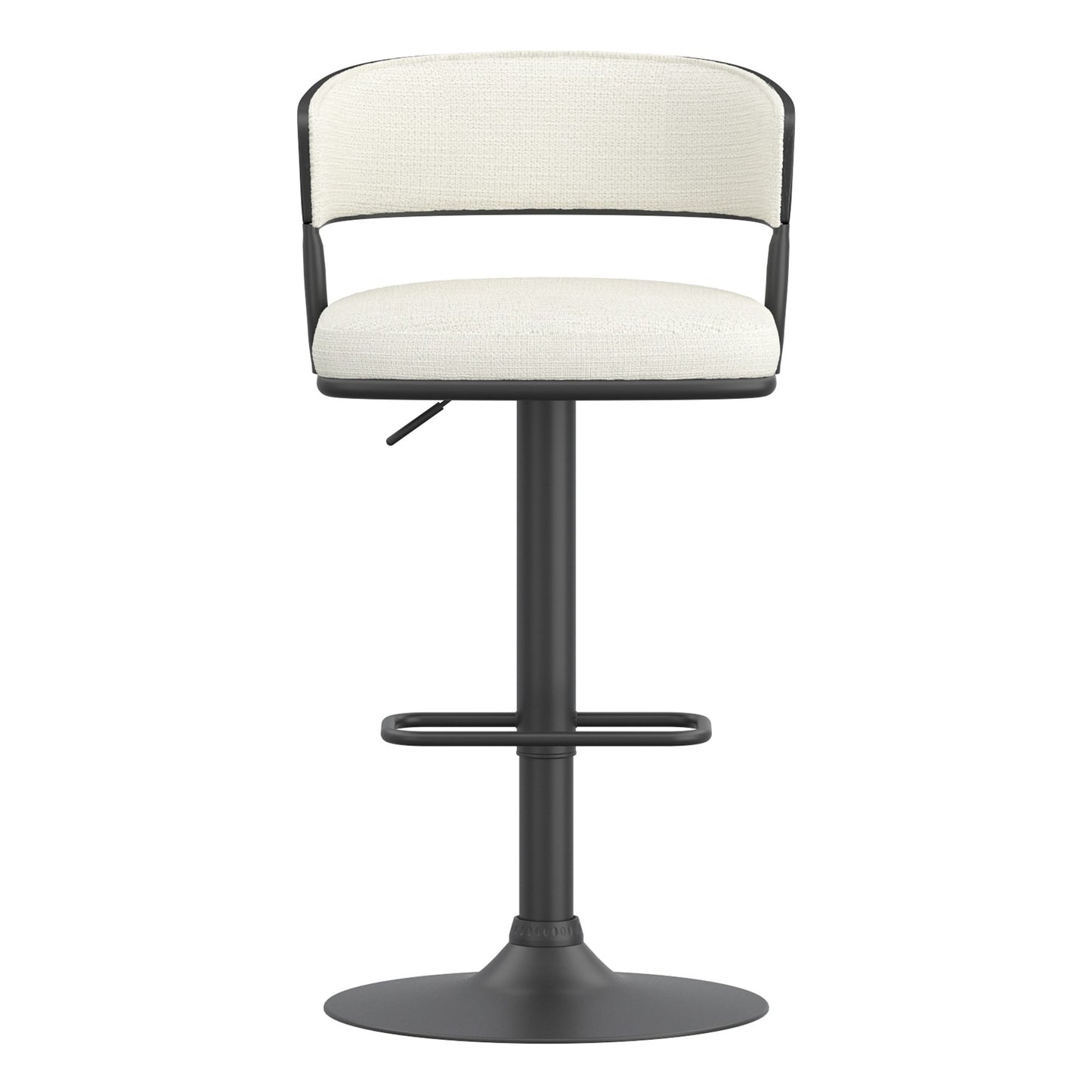 (KAZAN IVORY- 2 PACK)- PERFORMANCE FABRIC ADJUSTABLE HEIGHT BAR STOOLS