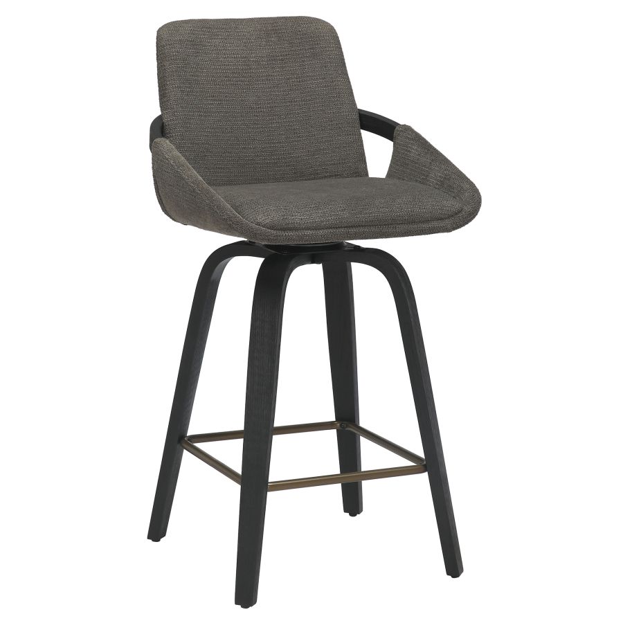 (PARKER CHARCOAL- 2 PACK)- PERFORMANCE FABRIC FIXED HEIGHT COUNTER STOOLS