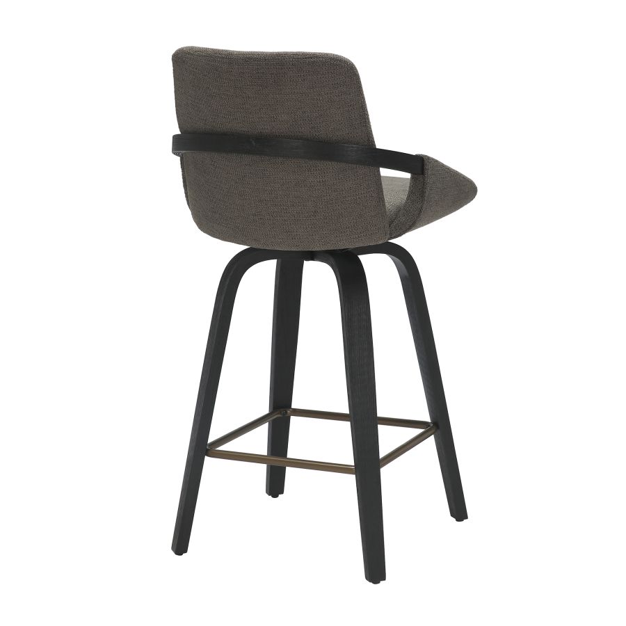 (PARKER CHARCOAL- 2 PACK)- PERFORMANCE FABRIC FIXED HEIGHT COUNTER STOOLS