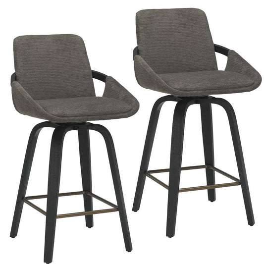 (PARKER CHARCOAL- 2 PACK)- PERFORMANCE FABRIC FIXED HEIGHT COUNTER STOOLS