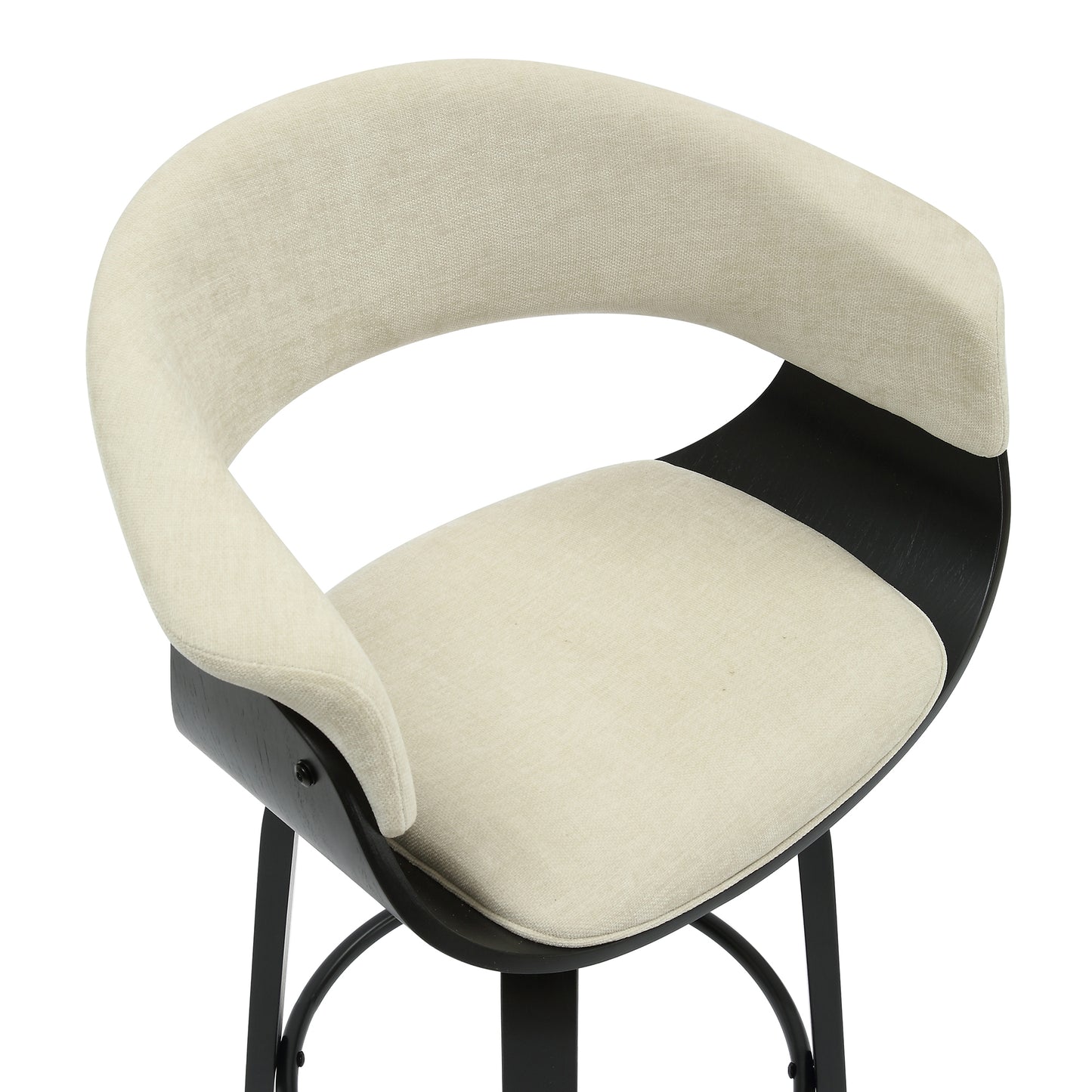 (HOLT BEIGE/ BLACK)- FABRIC COUNTER STOOL