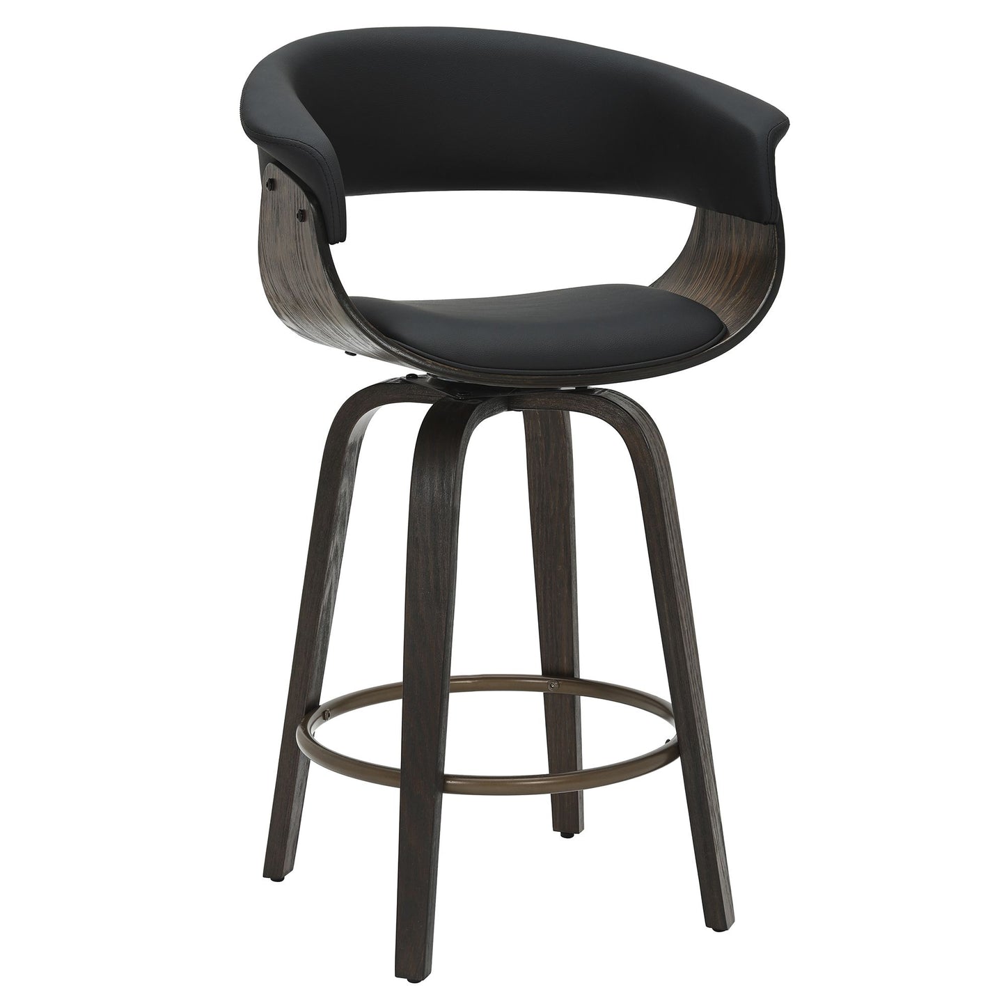 (HOLT BLACK- 2 PACK)- LEATHER COUNTER STOOLS
