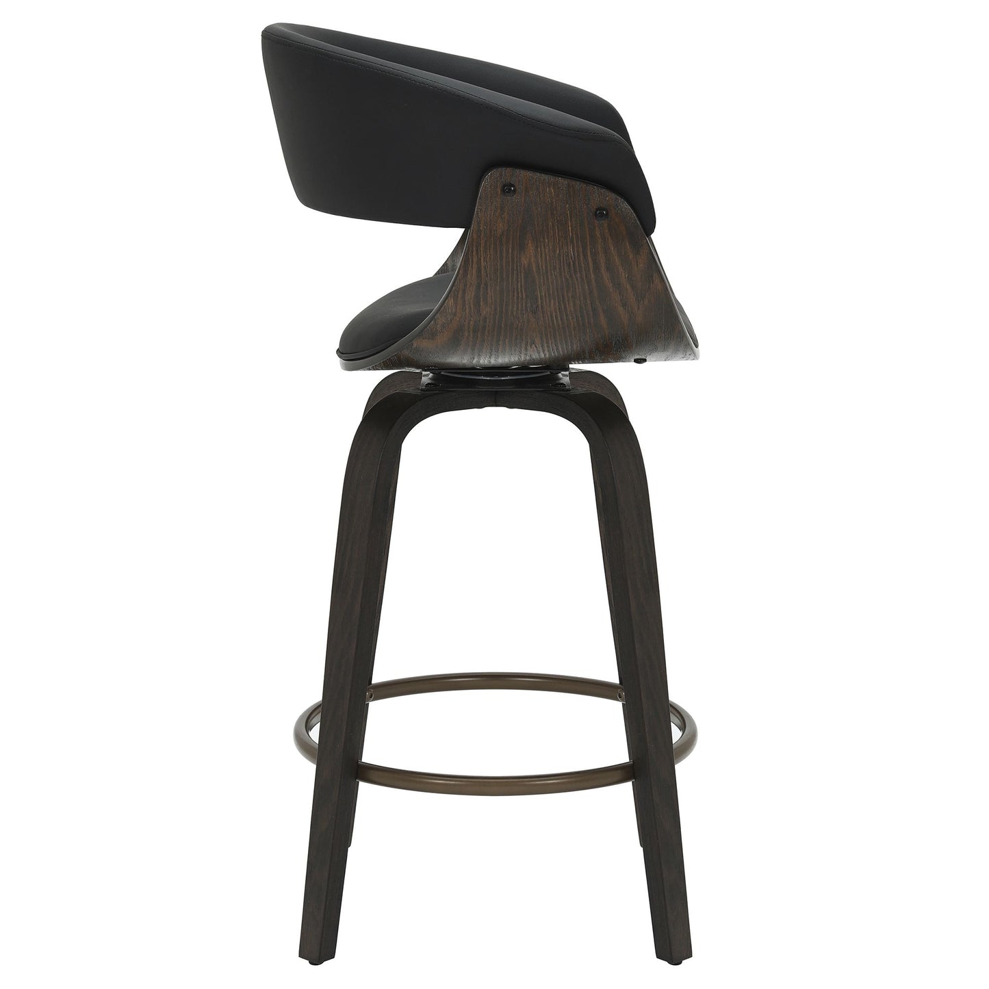 (HOLT BLACK- 2 PACK)- LEATHER COUNTER STOOLS