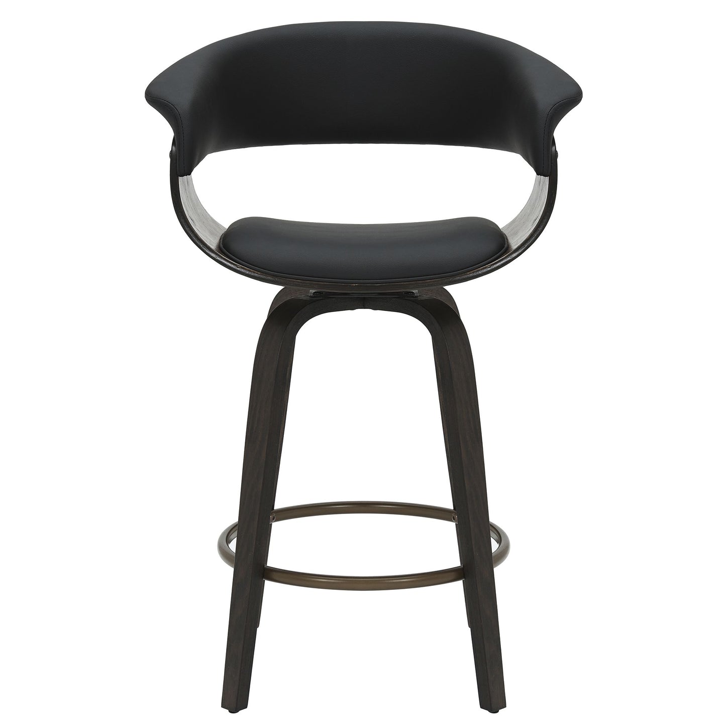 (HOLT BLACK- 2 PACK)- LEATHER COUNTER STOOLS