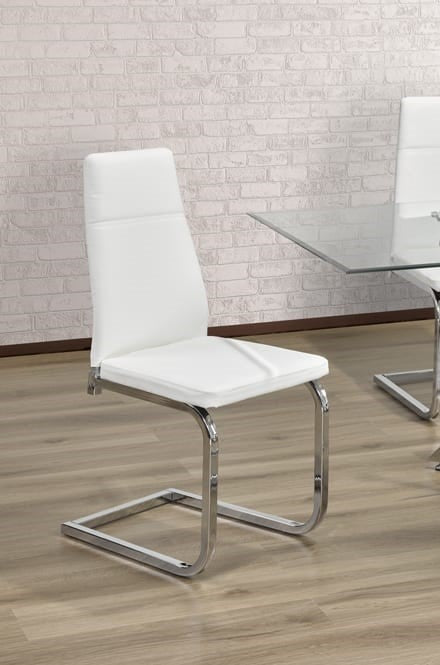 (210 WHITE- 2 PACK)- LEATHER DINING CHAIRS- INVENTORY CLEARANCE