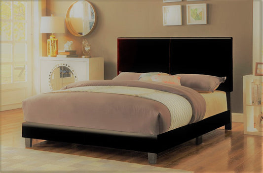 DOUBLE (FULL) SIZE- (2110 ESPRESSO)- LEATHER BED FRAME- (BOX SPRING REQUIRED)- out of stock until january 16, 2024