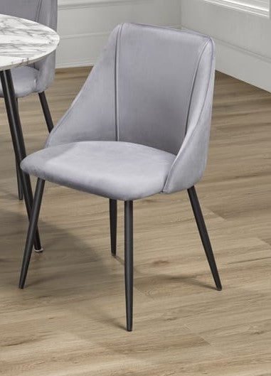 (212 GREY- 2 PACK)- VELVET FABRIC DINING CHAIRS- OUT OF STOCK UNTIL AUGUST 19, 2023