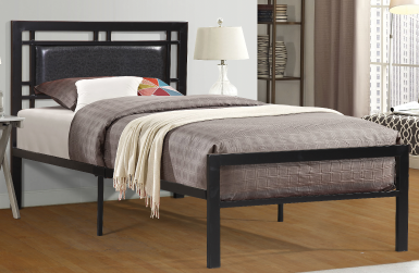DOUBLE (FULL) SIZE- (141 BLACK)- METAL BED FRAME- WITH SLATS
